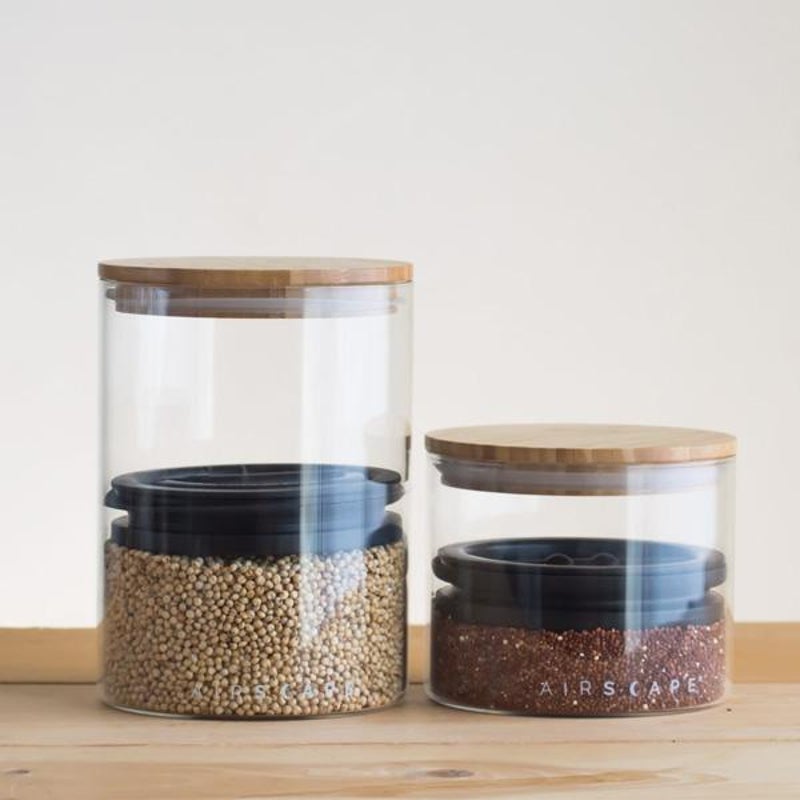 Airscape Glass w/ Bamboo Lid - Medium 7" - Airtight Coffee Storage